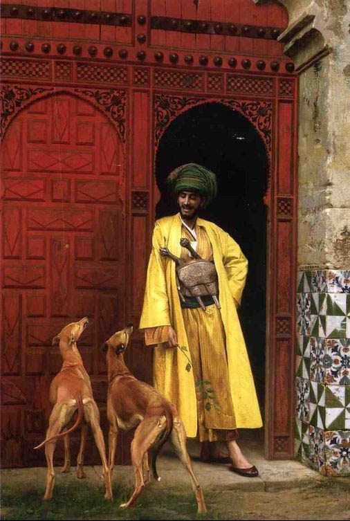Jean-Leon Gerome An Arab And His Dogs